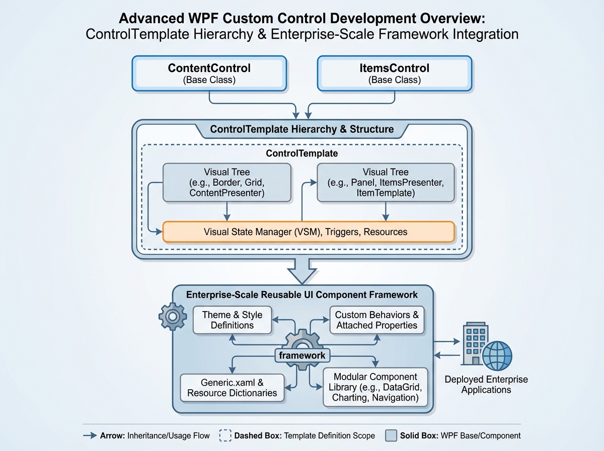 WPF Custom Control Development: ControlTemplate, ContentControl, and ItemsControl Explained