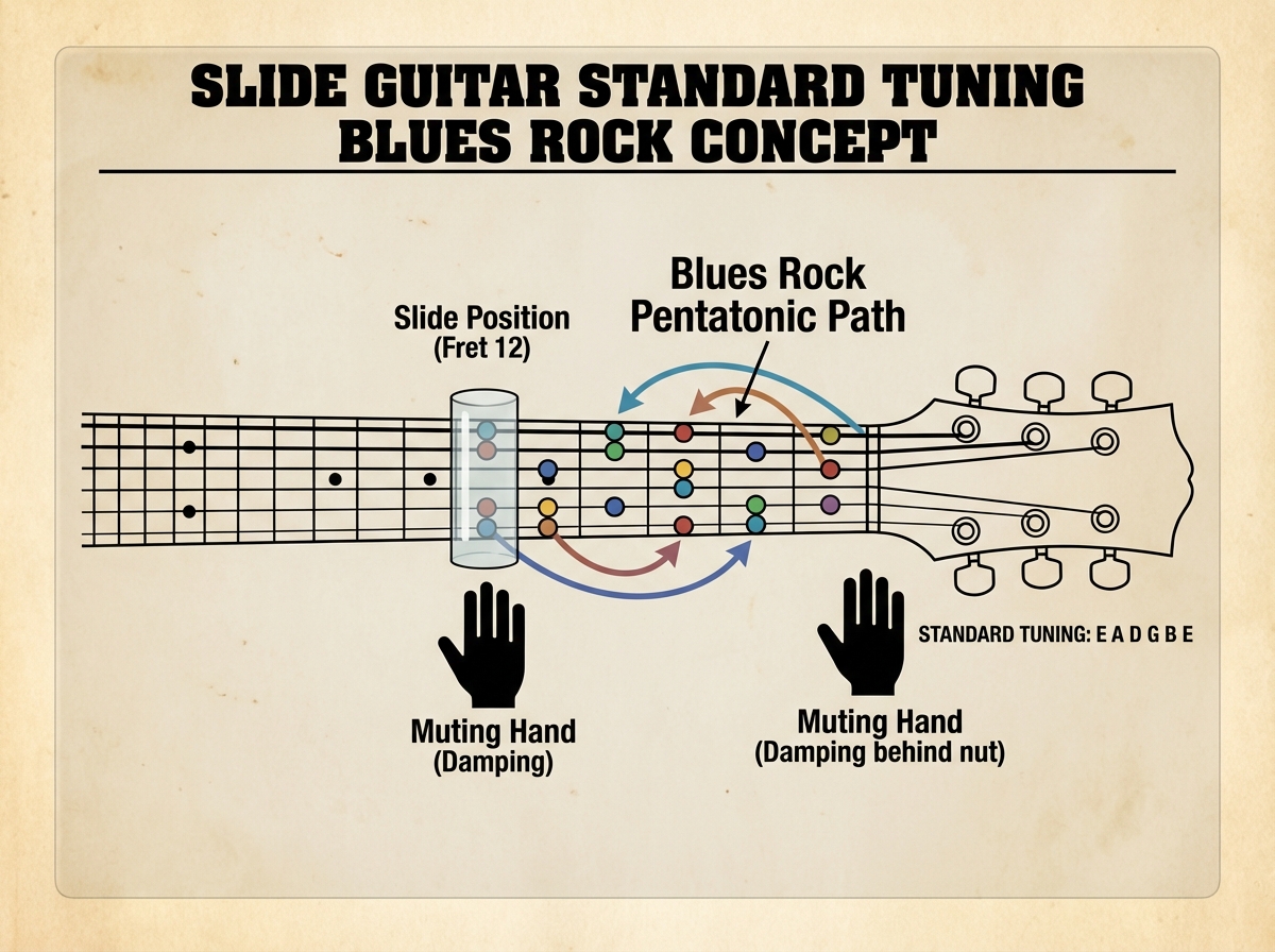 How to Learn Slide Guitar in Standard Tuning for Blues Rock
