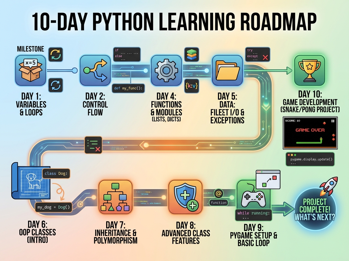 How to Learn Python from Scratch: A 10-Day Beginner's Roadmap