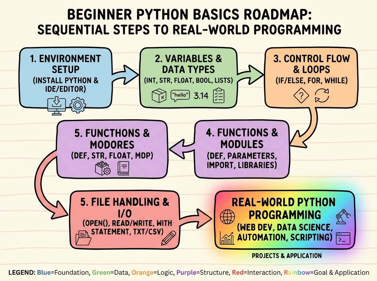 How to Learn Python Basics Fast: A Beginner's Real-World Roadmap